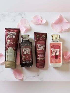 Bath & Body Works Winter Candy Apple Lot of Shower Gel Body Wash Body Cream